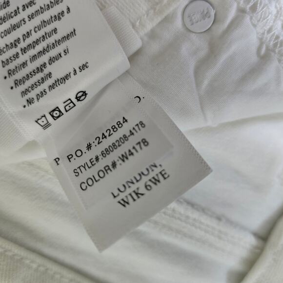 Paige Brigitte Mid-Rise Tailored Boyfriend Raw Cuff in White Wave Destructed - Picture 9 of 9